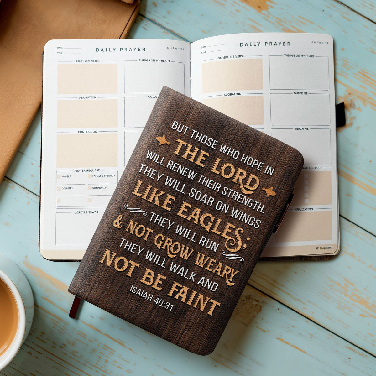 Wings - Isaiah 40:31 Leather Prayer Journal