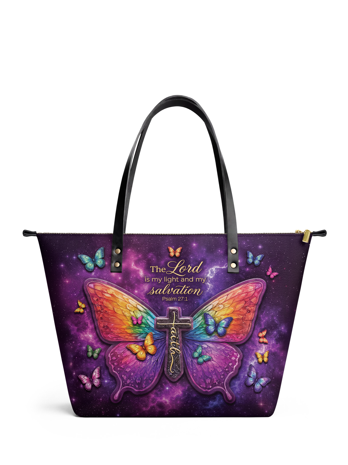 My Light - Psalm 27:1 Leather Tote Bag Preorder