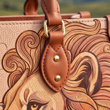 Lion of Judah - Joshua 1:9 Applique Leather Handbag