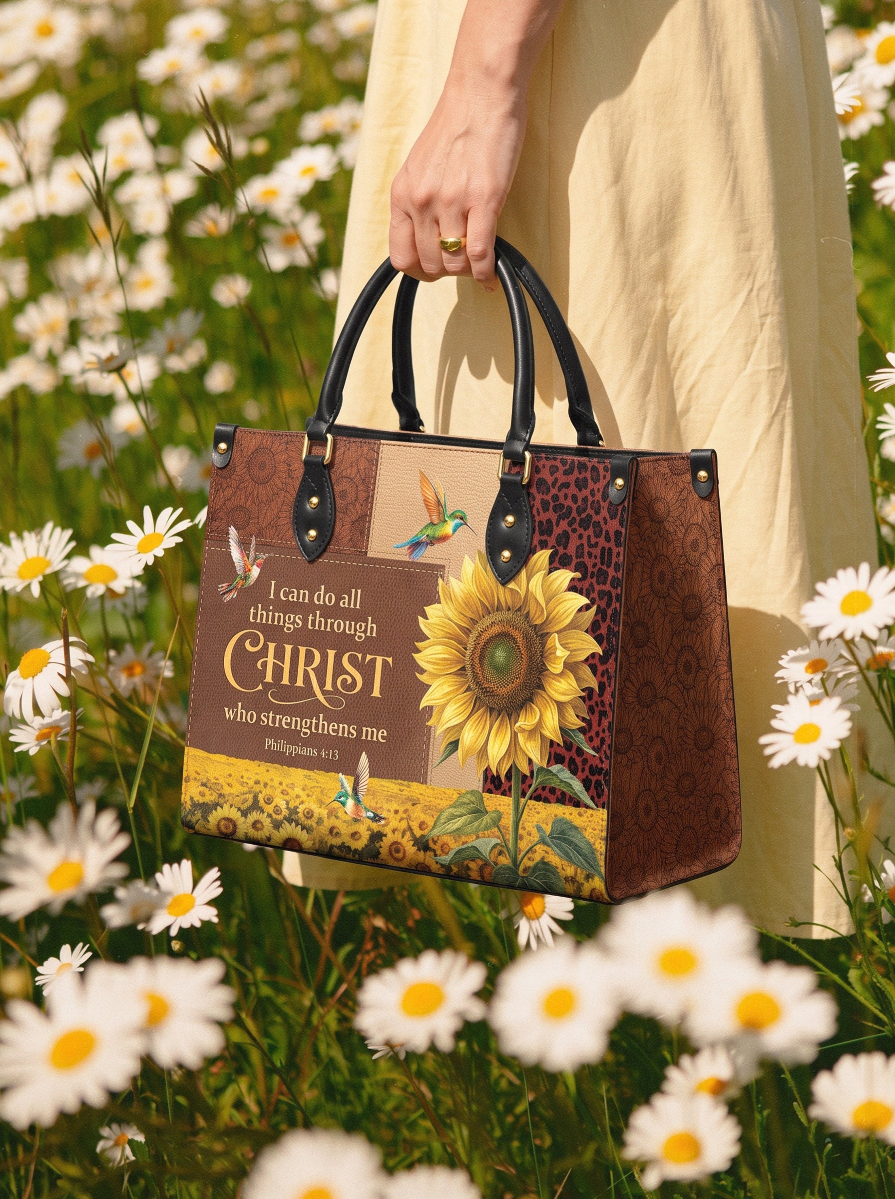 Dawn - Philippians 4:13 Deluxe Leather Handbag Pre-order