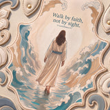 Walk By Faith - 2 Corinthians 5:7 Applique Leather Handbag