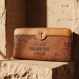 Majestic - Psalm 46:10 Embossed Leather Wallet
