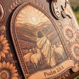My Shepherd - Psalm 23:1 Applique Leather Handbag