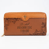 Majestic - Psalm 46:10 Embossed Leather Wallet Pre-order