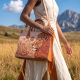 Lion of Judah - Joshua 1:9 Applique Leather Handbag