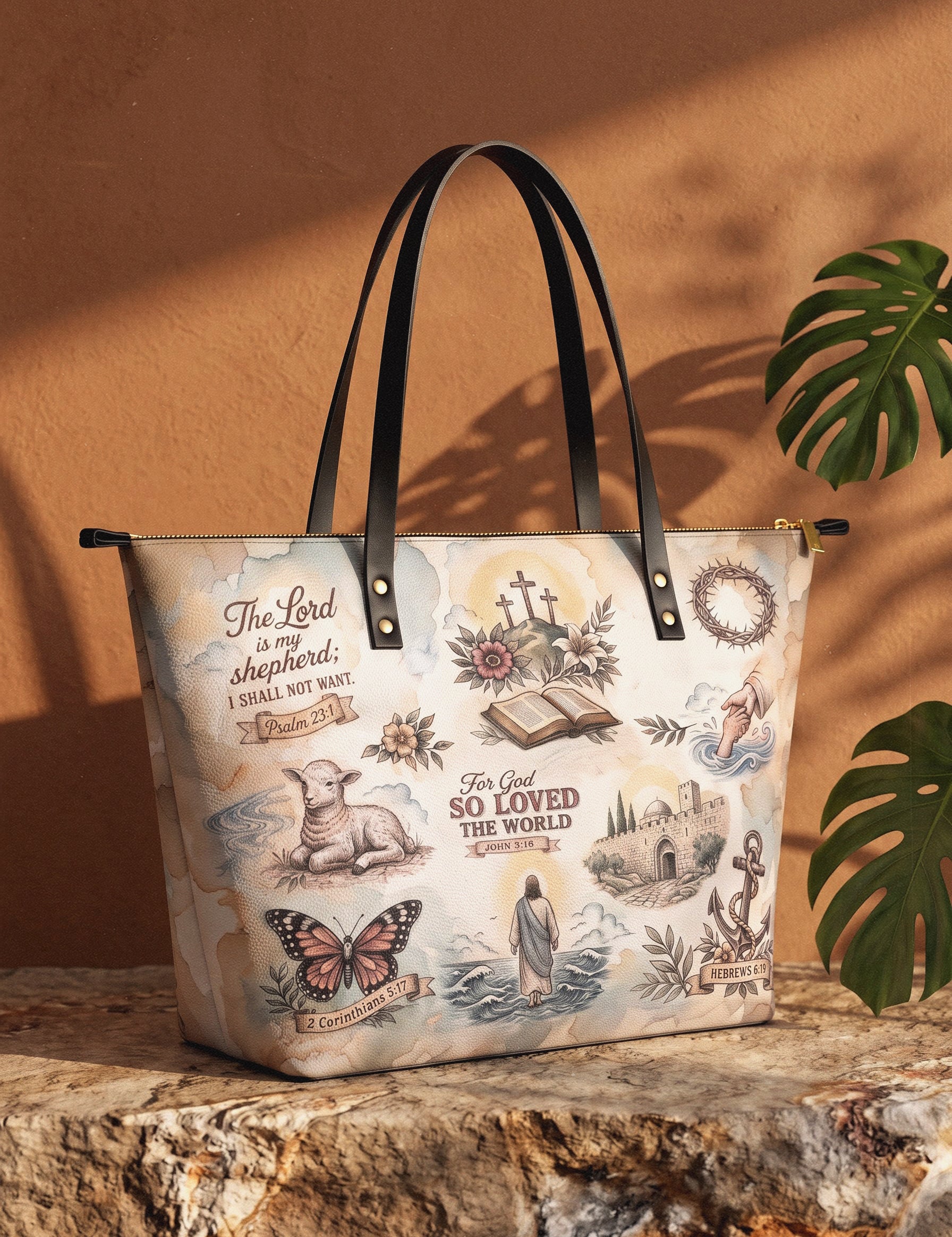 Every Promise – John 3:16 Leather Tote Bag Preorder