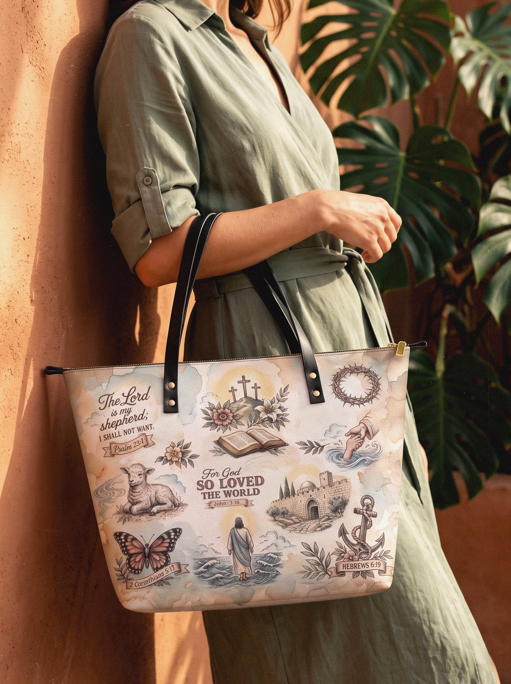 Every Promise – John 3:16 Leather Tote Bag Preorder