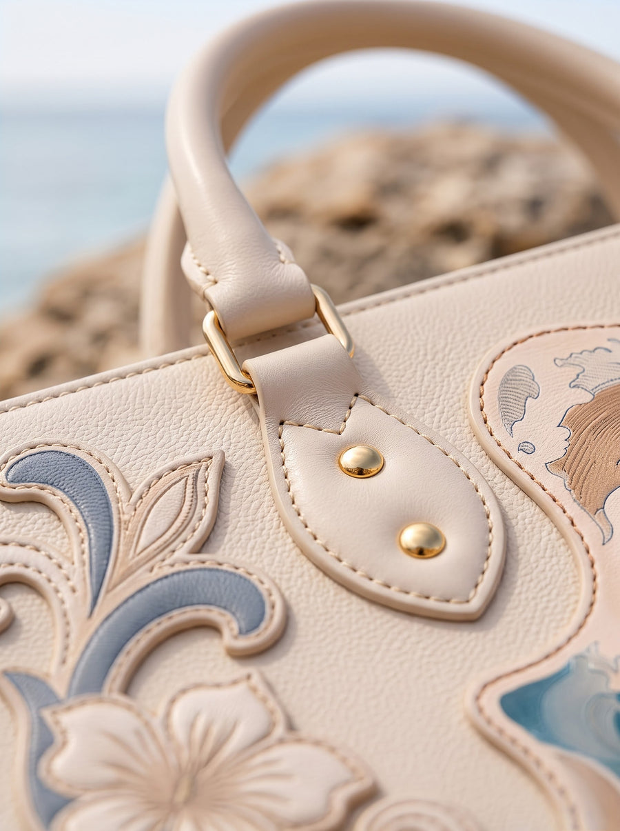 Walk By Faith - 2 Corinthians 5:7 Applique Leather Handbag