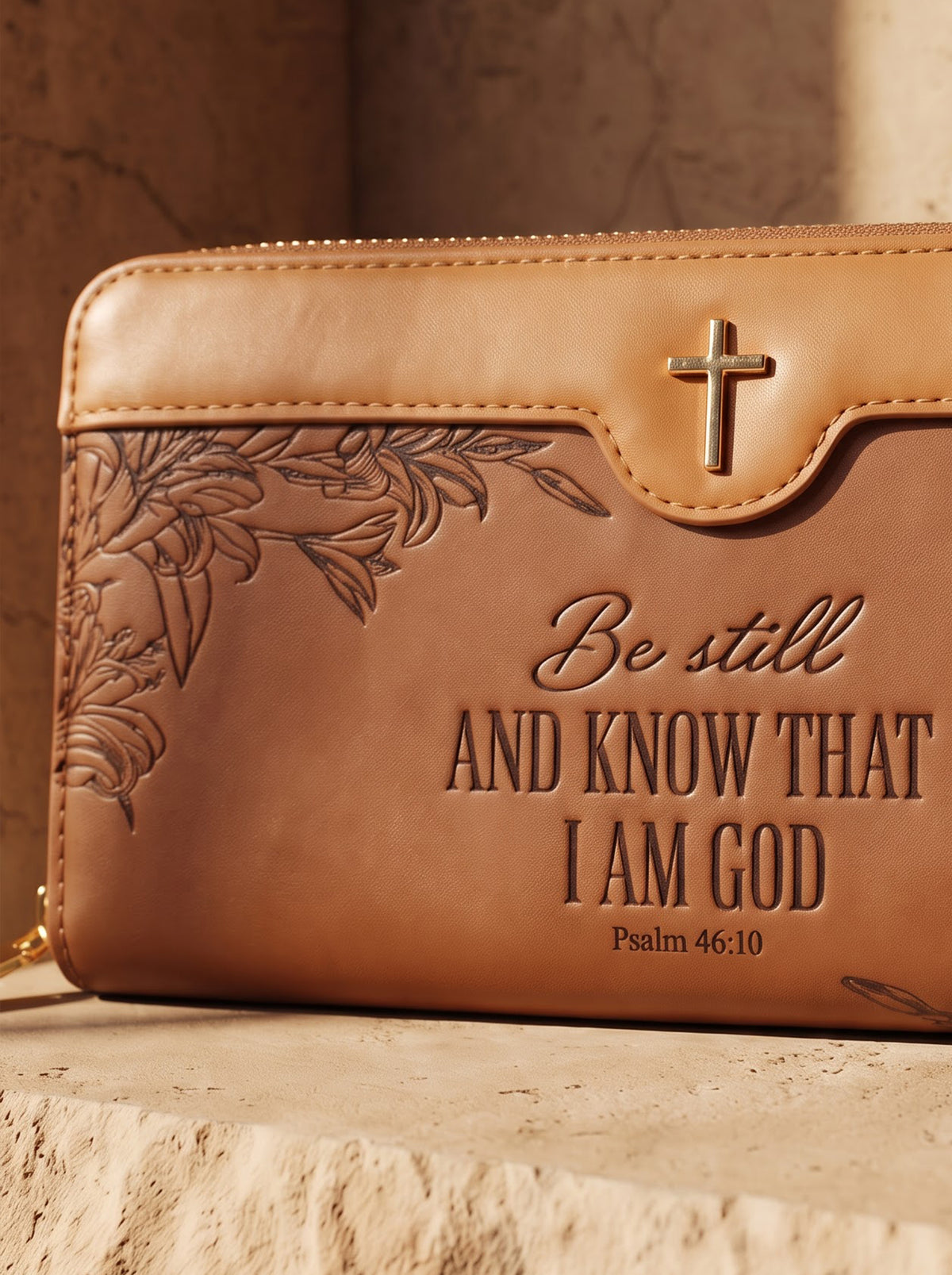 Majestic - Psalm 46:10 Embossed Leather Wallet Pre-order