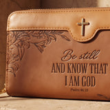 Majestic - Psalm 46:10 Embossed Leather Wallet