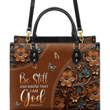 "Stillness" - Psalm 46:10 Leather Handbag