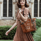 "Stillness" - Psalm 46:10 Leather Tote Bag