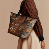 "Stillness" - Psalm 46:10 Leather Tote Bag