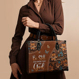 "Stillness" - Psalm 46:10 Leather Handbag