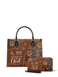 Stillness - Psalm 46:10 Leather Handbag Deal