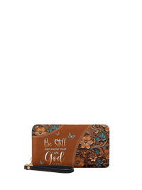 Stillness - Psalm 46:10 Leather Wallet Deal