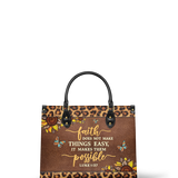 Possible - Luke 1:37 Leather Handbag