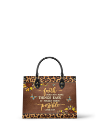 Possible - Luke 1:37 Leather Handbag
