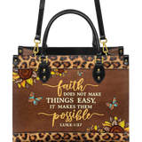Possible - Luke 1:37 Leather Handbag
