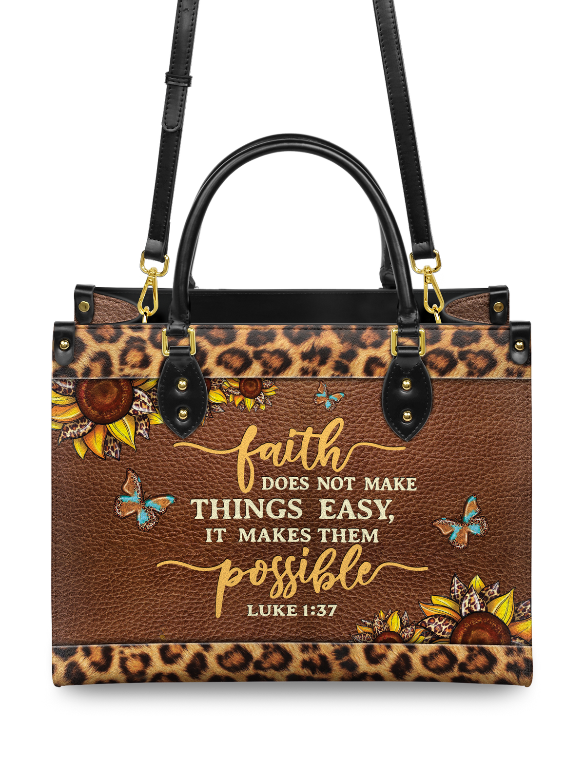 Possible - Luke 1:37 Leather Handbag