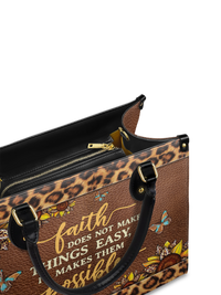 Possible - Luke 1:37 Leather Handbag