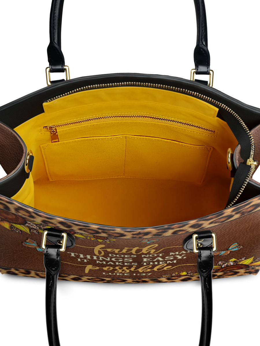 Possible - Luke 1:37 Leather Handbag