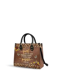 Possible - Luke 1:37 Leather Handbag