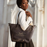 "Trust" - Proverbs 3:5 Leather Tote Bag