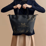 Faith Elegant Flower Leather Tote Bag