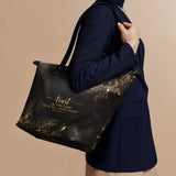 "Trust" - Proverbs 3:5 Leather Tote Bag