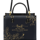 "Trust" - Proverbs 3:5 Leather Handbag