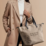 "Complete" - Isaiah 53:5 Leather Tote Bag