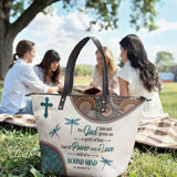 "Poise" - 2 Timothy 1:7 Leather Tote Bag