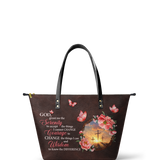 God Grant Me The Serenity Leather Tote Bag