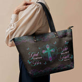 "Unshaken" - Psalm 46:5 Leather Tote Bag