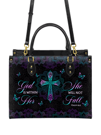 Unshaken - Psalm 46:5 Leather Handbag
