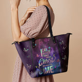 "Limitless" - Philippians 4:13 Leather Tote Bag