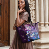 "Limitless" - Philippians 4:13 Leather Tote Bag