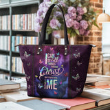 "Limitless" - Philippians 4:13 Leather Tote Bag