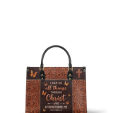 Believe - Philippians 4:13 Leather Handbag