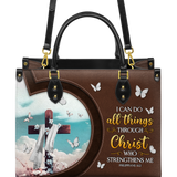 "Rise" - Philippians 4:13 Leather Handbag