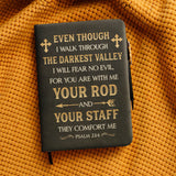 Comfort - Psalm 23:4 Leather Prayer Journal
