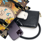 Presence - Psalm 46:10 Small Leather Handbag