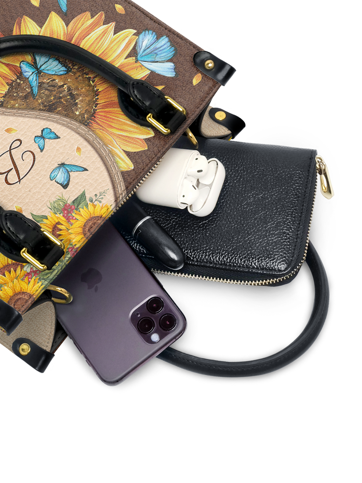 Presence - Psalm 46:10 Small Leather Handbag