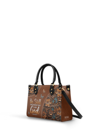 Stillness - Psalm 46:10 Small Leather Handbag