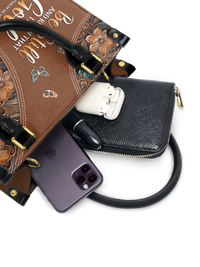Stillness - Psalm 46:10 Small Leather Handbag