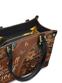 Stillness - Psalm 46:10 Small Leather Handbag