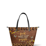 "Possible" - Luke 1:37 Leather Tote Bag