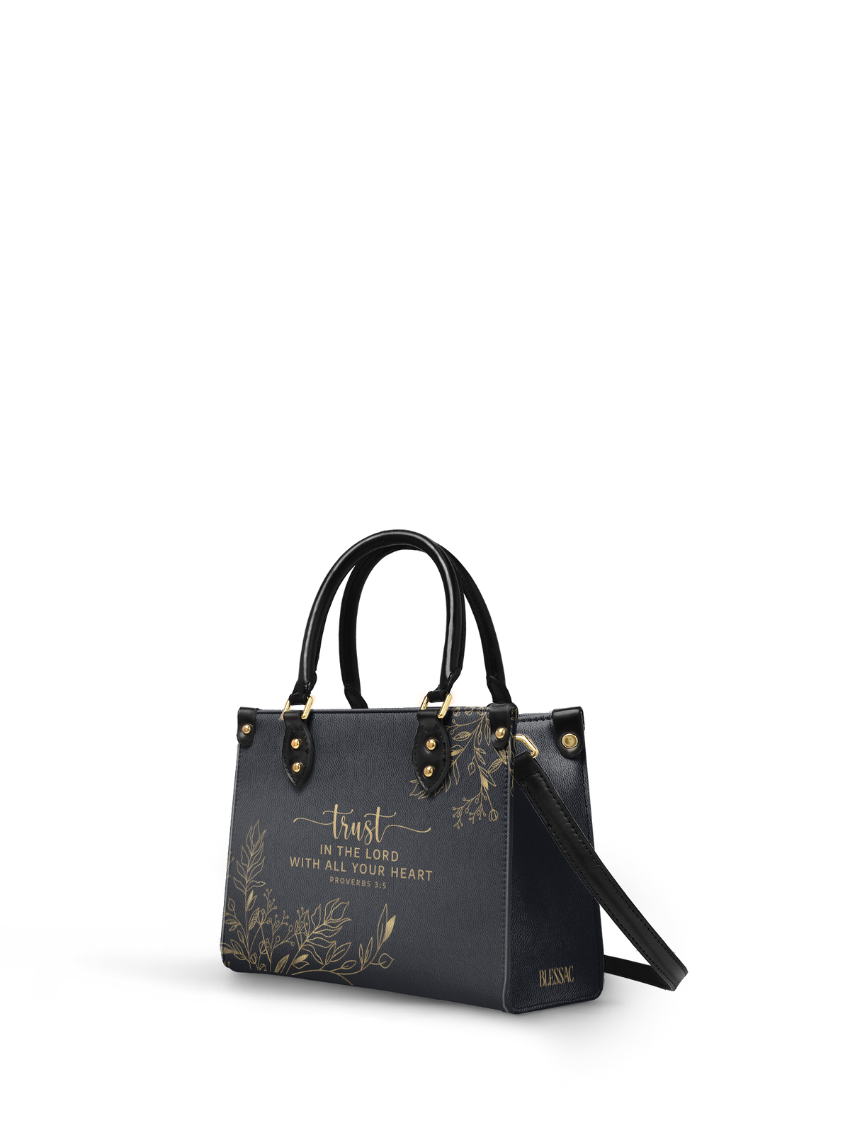 Trust - Proverbs 3:5 Small Leather Handbag