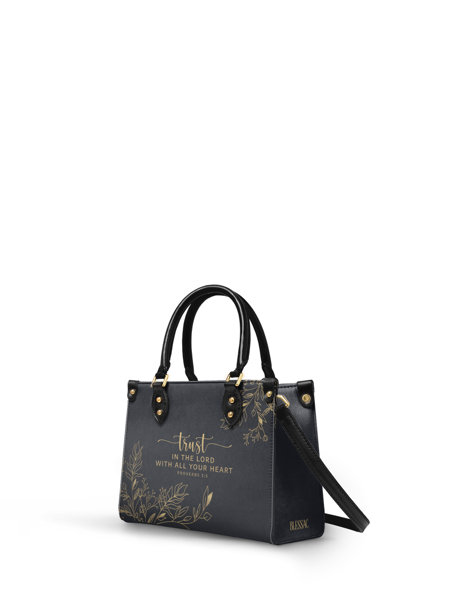 Trust - Proverbs 3:5 Small Leather Handbag